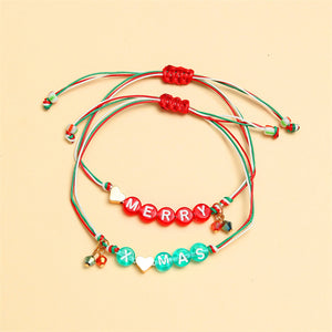 Heart Letter Merry Christmas Pendant Bracelet