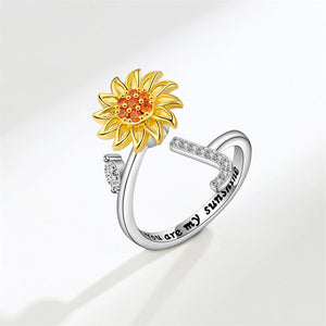 Sunflower Letter Adjustable Ring For Daughter/Granddaughter