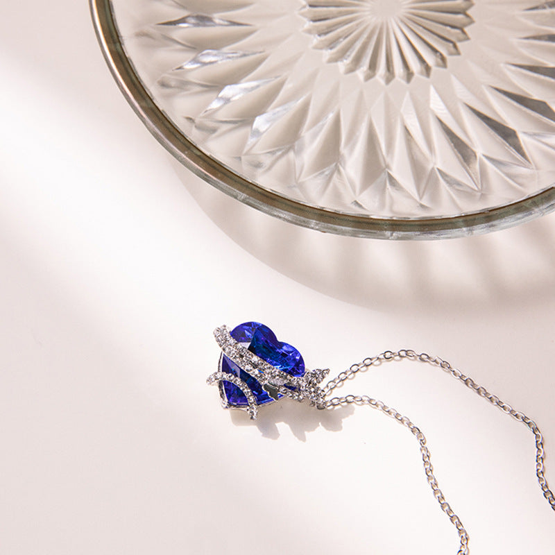 Stylish Heart Cut Butterfly Necklace