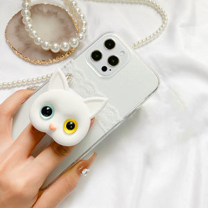 3D Cute Kitten Phone Holder with mini Mirror