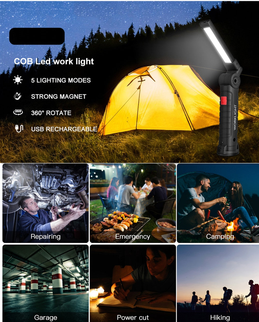Magnetic Rechargeable Flashlight