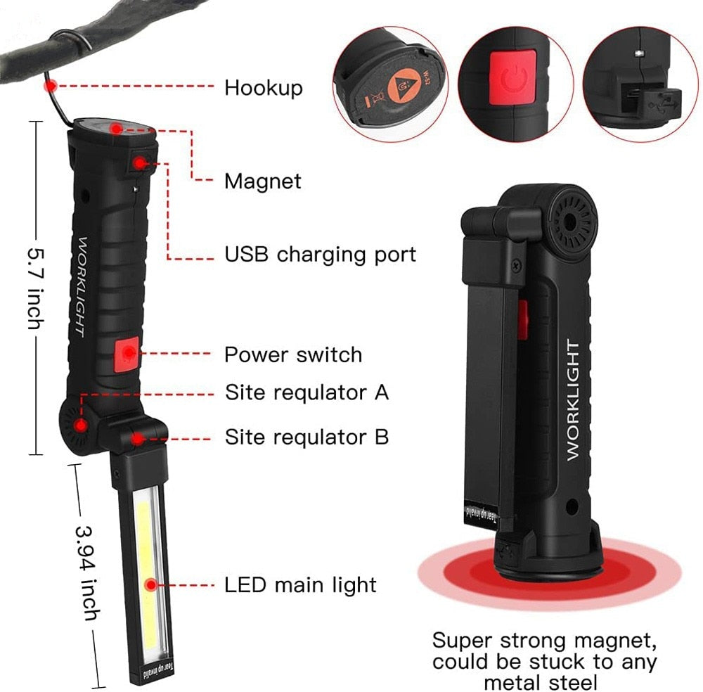 Magnetic Rechargeable Flashlight