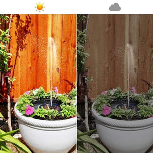 Solar Powered Bird Fountain With Lights