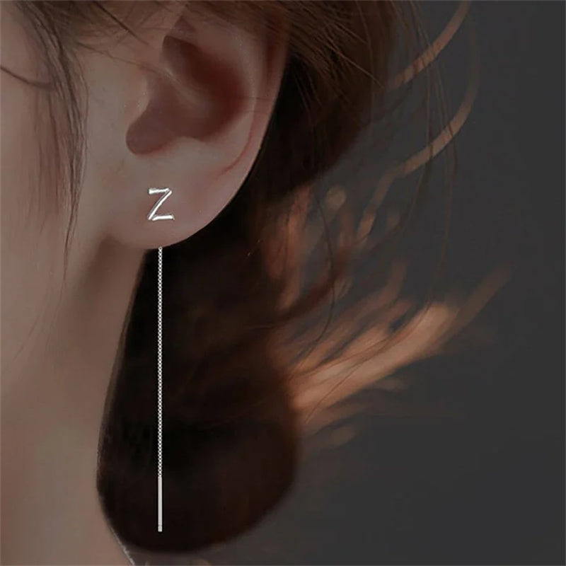 ✨Shiny Alphabet Earrings, 26 Letter Tassel Chain Drop Earrings for Girls, Personalized DIY