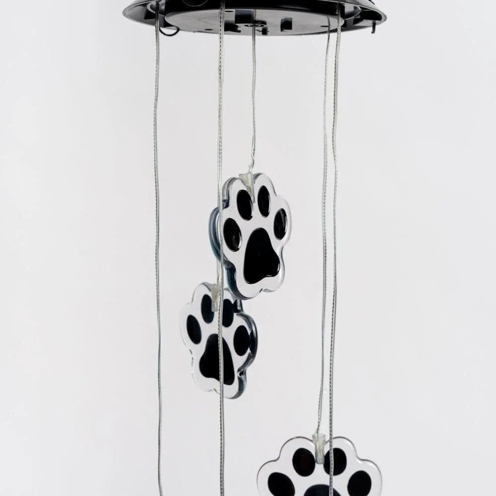 Paw Prints Solar Wind Chime