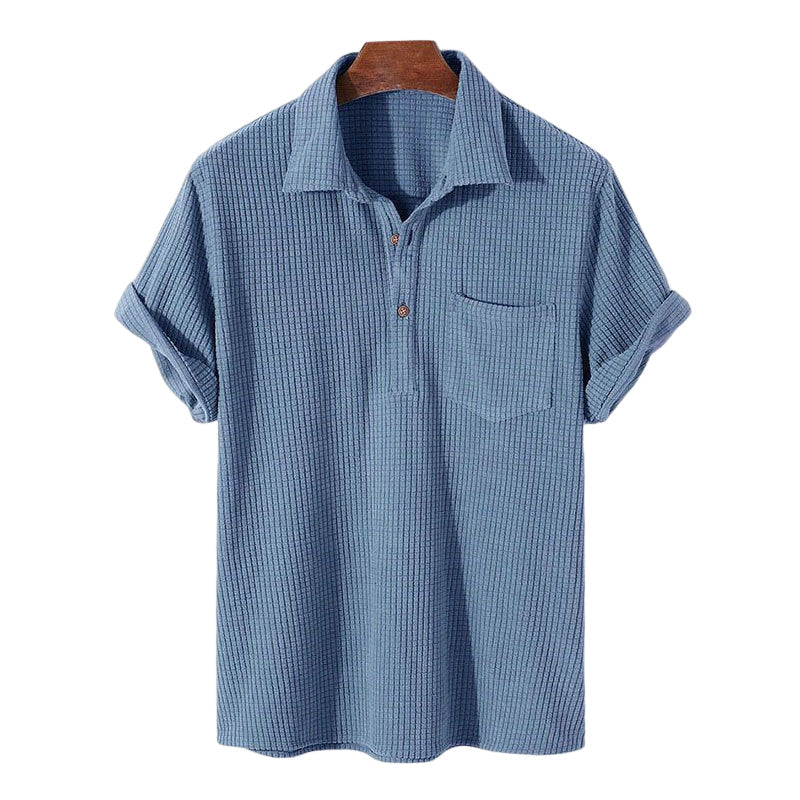 Men's Waffle Lapel Shirt