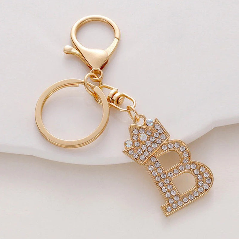 Diamond Crown Letter Key Pendant
