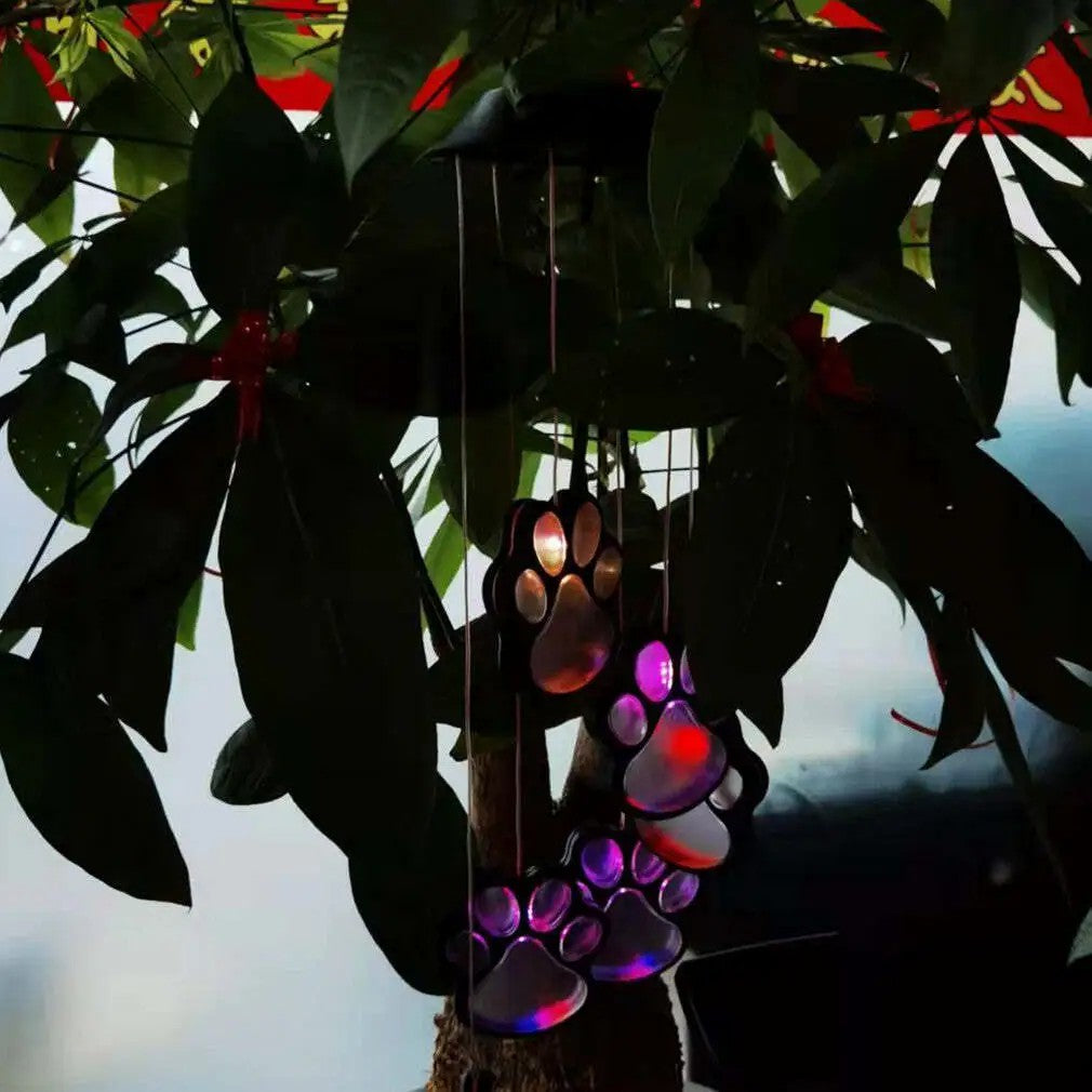 Paw Prints Solar Wind Chime