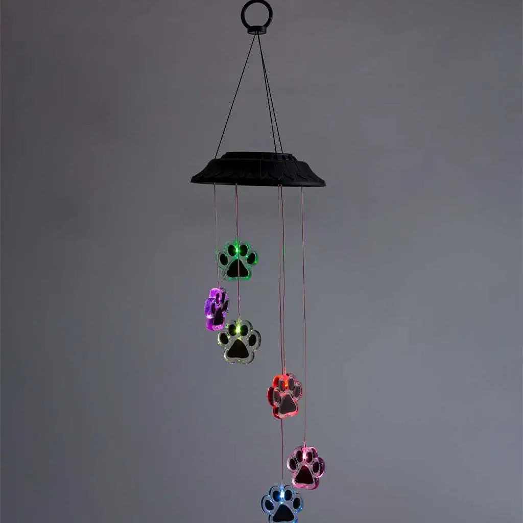 Paw Prints Solar Wind Chime