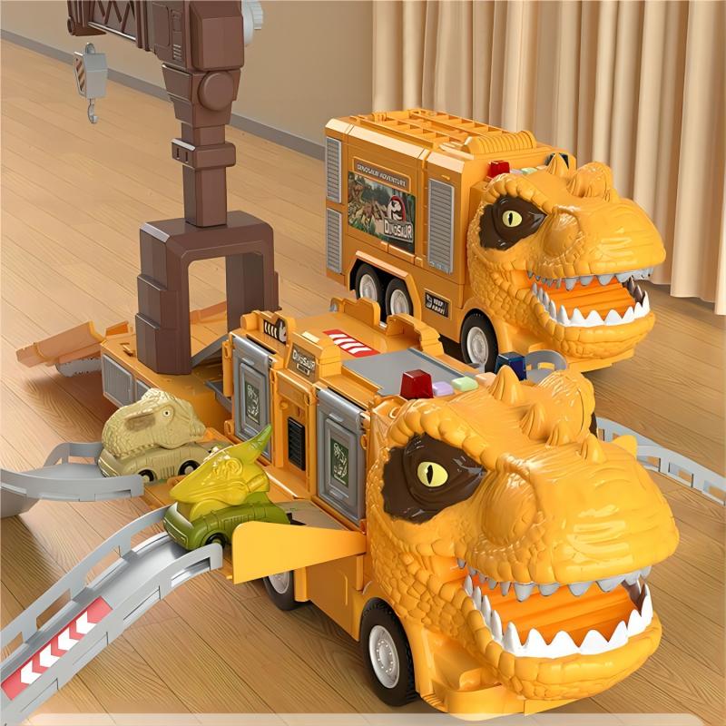 New Dinosaur Transforming Engineering Truck Track Toy Set