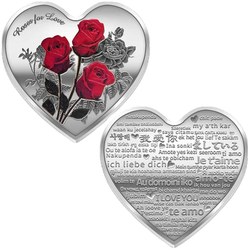 Rose Heart-Shaped Commemorative Coin