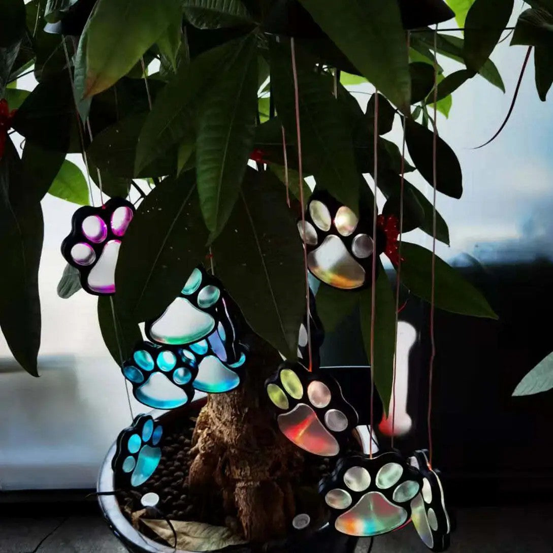 Paw Prints Solar Wind Chime