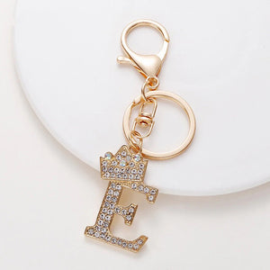 Diamond Crown Letter Key Pendant