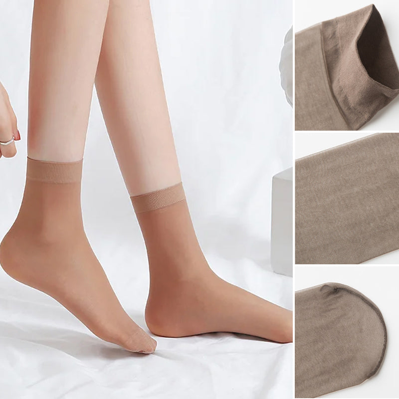 Women’s Sheer Crystal Silk Socks