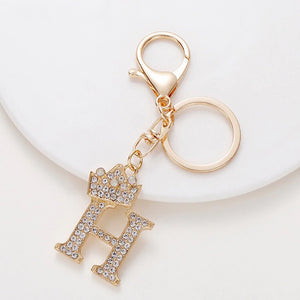 Diamond Crown Letter Key Pendant