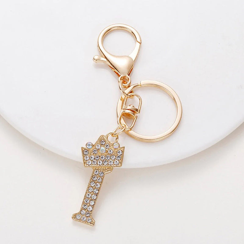Diamond Crown Letter Key Pendant