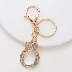 Diamond Crown Letter Key Pendant