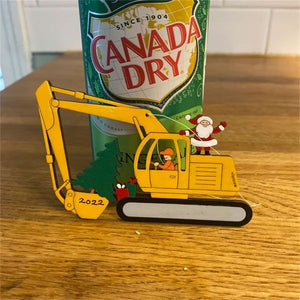 Christmas Excavator Construction Ornament