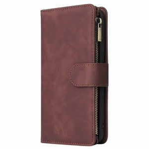 Multi-card Zipper Pocket Leather Case for iPhone