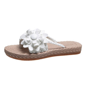 Floral Pattern Beach Flip Flops