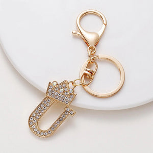 Diamond Crown Letter Key Pendant