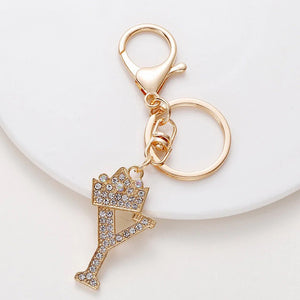 Diamond Crown Letter Key Pendant